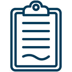 An emoji depicting a clipboard with a checklist. The clipboard has a blue top clip and a white sheet of paper with three grey and blue horizontal lines with ticks on the left representing a list. The overall design is simple and clear, indicating a task list or to-do list.