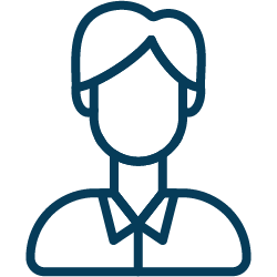 An icon depicting help and support services. The icon features a speech bubble with a question mark inside, held in the open hand of a person, symbolising assistance and customer support.
