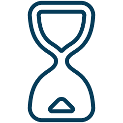 An emoji depicting an hourglass with sand flowing from the top bulb to the bottom bulb, symbolising the passage of time.