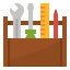 An icon depicting tools for stand services. The icon features a wrench and screwdriver crossed over each other, symbolising maintenance and repair services.