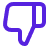 An icon depicting a purple thumbs-down hand gesture.
 The hand is shown with the thumb extended downward, indicating disapproval or a negative response.
 The design is simple and clean, using a monochromatic purple colour scheme.