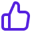 An icon depicting a purple thumbs-up hand gesture.
 The hand is shown with the thumb extended upward, indicating approval or a positive response.
 The design is simple and clean, using a monochromatic purple colour scheme.